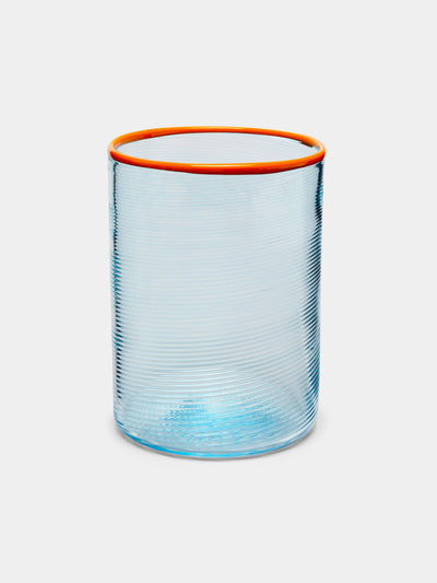 Giberto - Fizzy Hand-Blown Murano Glass Tumbler - Blue - ABASK - 