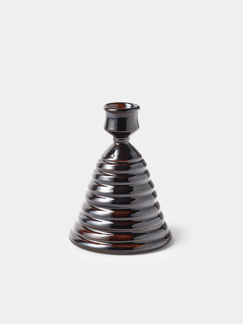 Poterie de Cliousclat - Slipware Candle Holders (Set of 3) - Black - ABASK - 