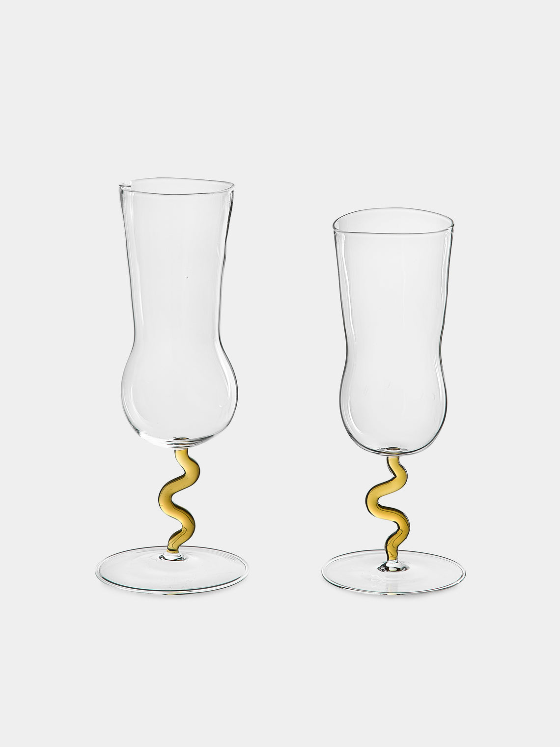 River Valadez - Hand-Blown Pina Colada Glasses (Set of 2) - Clear - ABASK