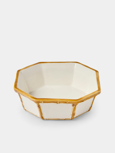 Verdolini - Bamboo Hand-Painted Ceramic Cereal Bowl - White - ABASK - 