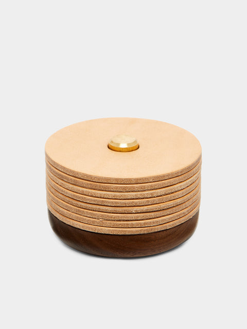Otis Ingrams - Leather Coasters (Set of 8) -  - ABASK - 