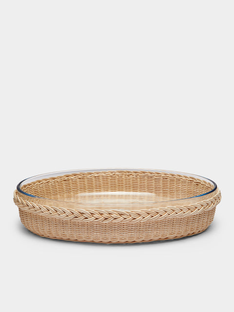 Mila Maurizi - Camelia Handwoven Wicker and Glass Baking Dish -  - ABASK - 