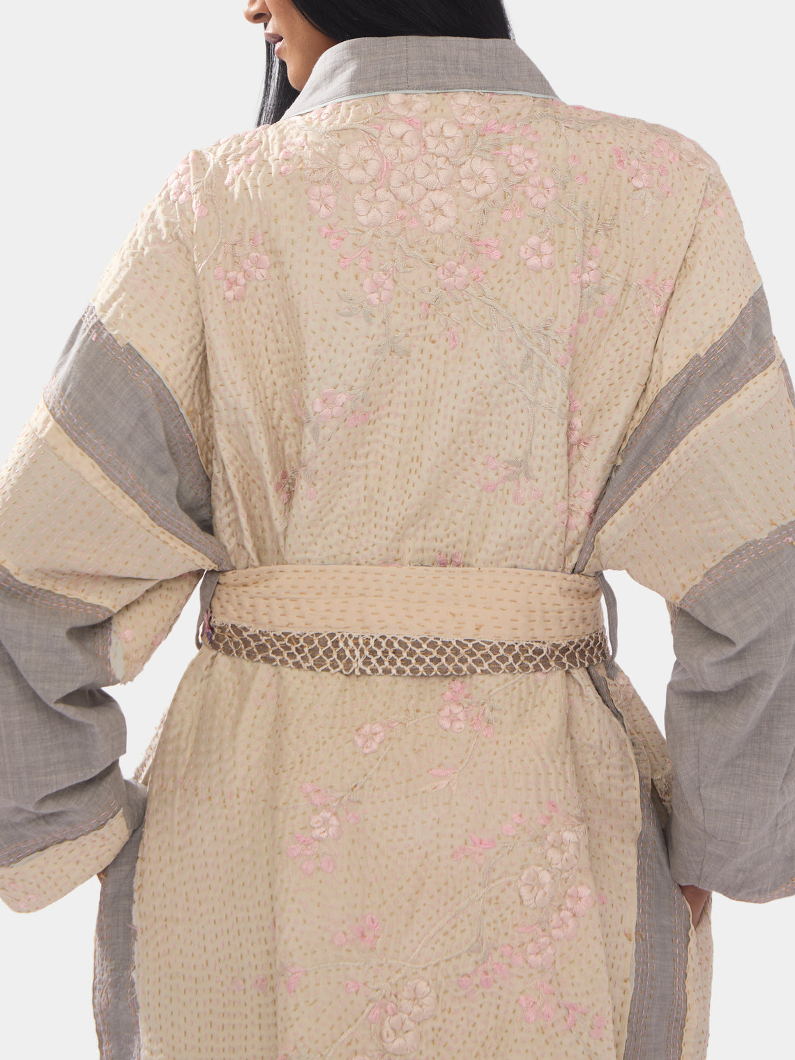 Women's 1920s Chinese Embroidered Silk Robe | One Size