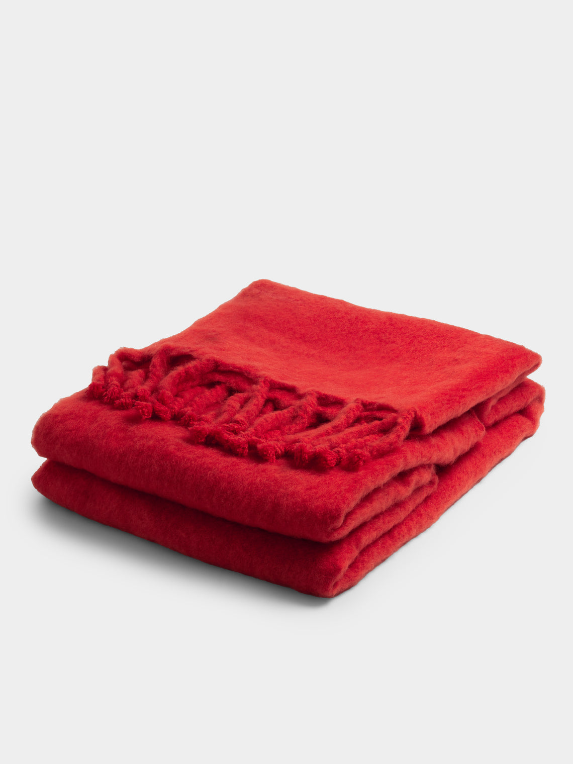 Lena Rewell - Handwoven Solid Mohair Blanket (118in/3m) - Pink - ABASK
