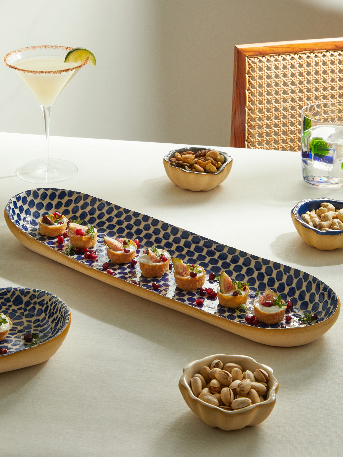 Terrafirma Ceramics - Hand-Printed Ceramic Large Canape Platter -  - ABASK