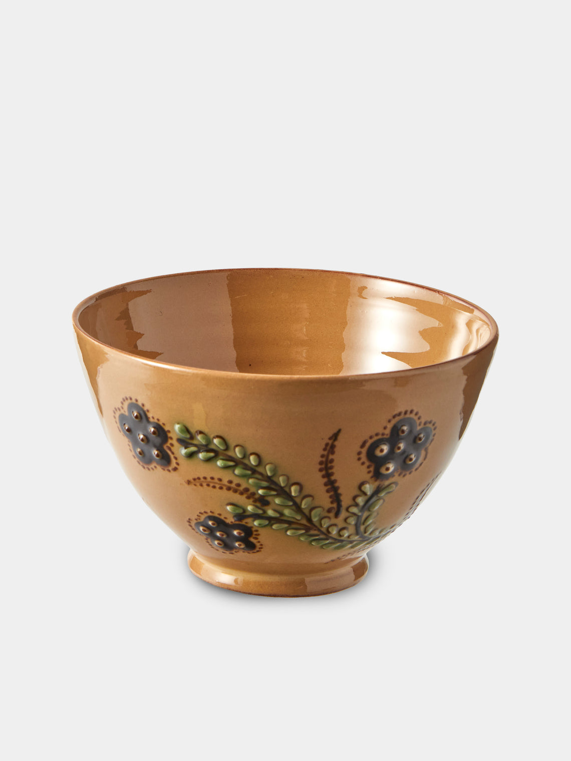 Poterie d’Évires - Flowers Hand-Painted Ceramic Grand Bowls (Set of 4) - Cream - ABASK