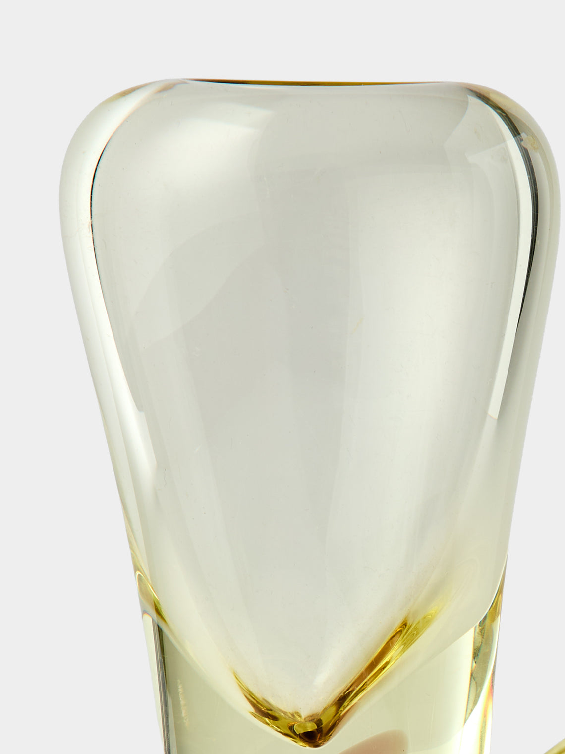 Antique and Vintage - Mid-Century Glass Vase (8.5in/21.5cm) - Yellow - ABASK