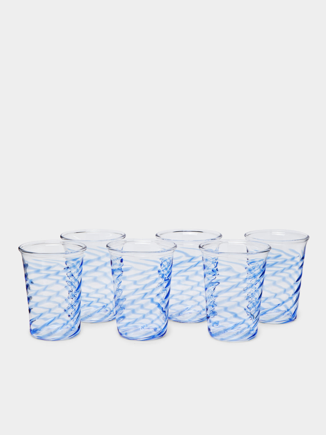 Anut - Swirl Hand-Blown Glass Tumblers (Set of 6) -  - ABASK