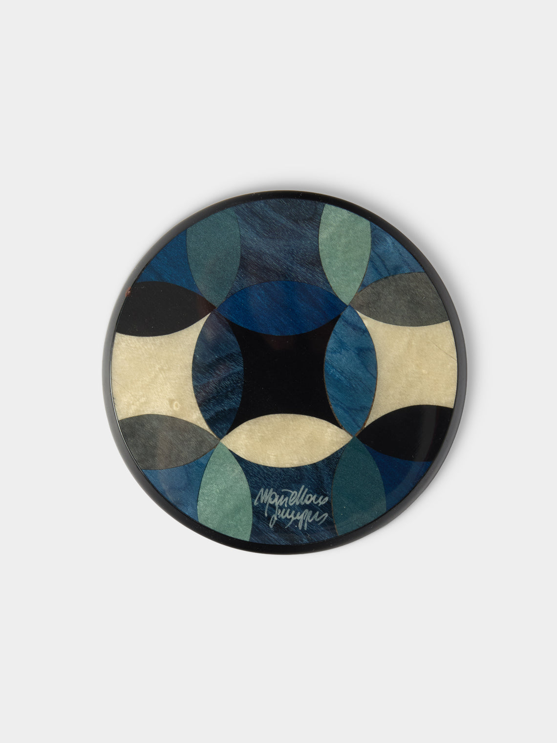 Mastellone Giuseppe - Wood Inlay Coasters (Set of 6) - Blue - ABASK