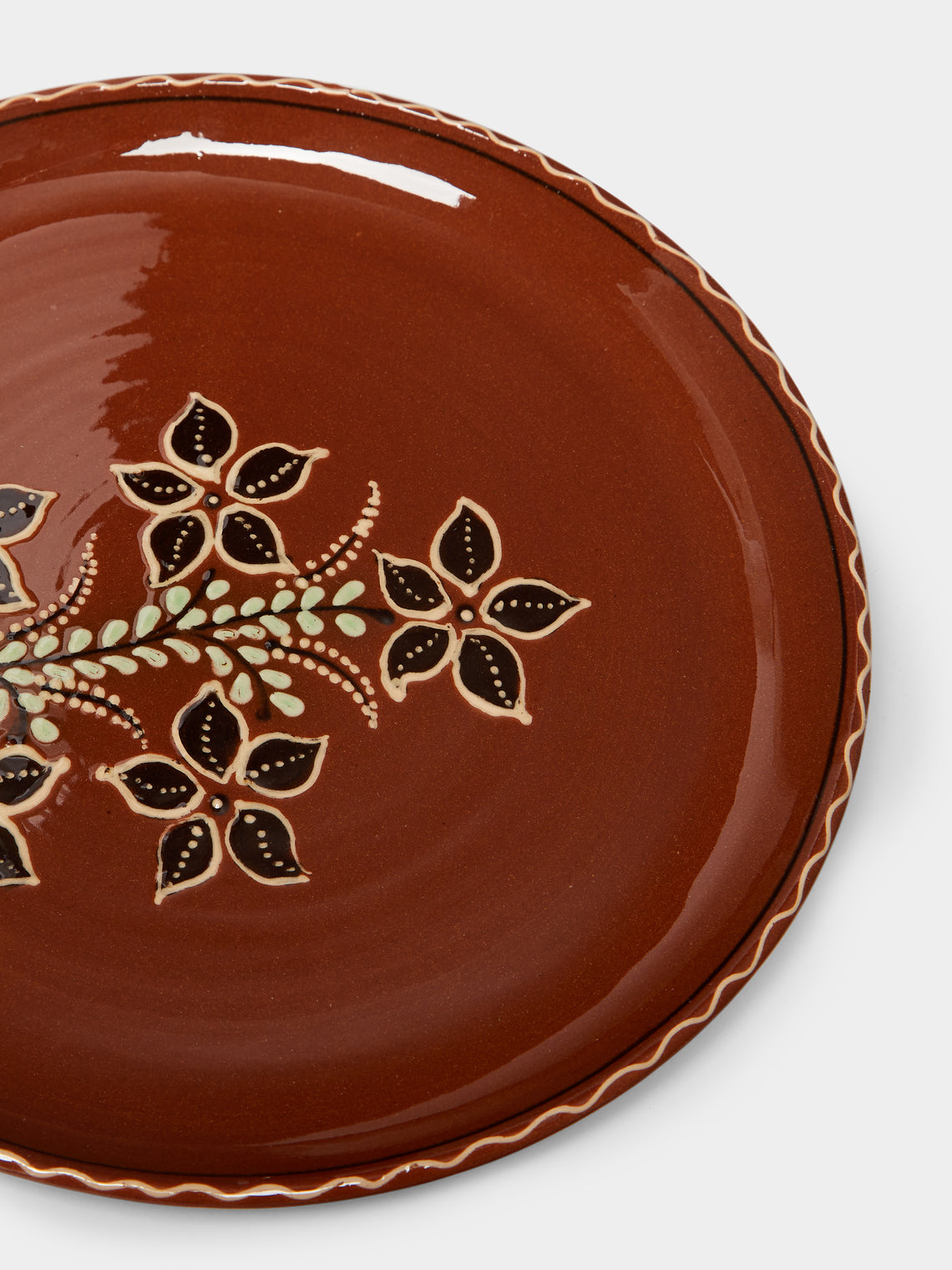 Poterie d’Évires - Flowers Hand-Painted Ceramic Dinner Plates (Set of 4) -  - ABASK