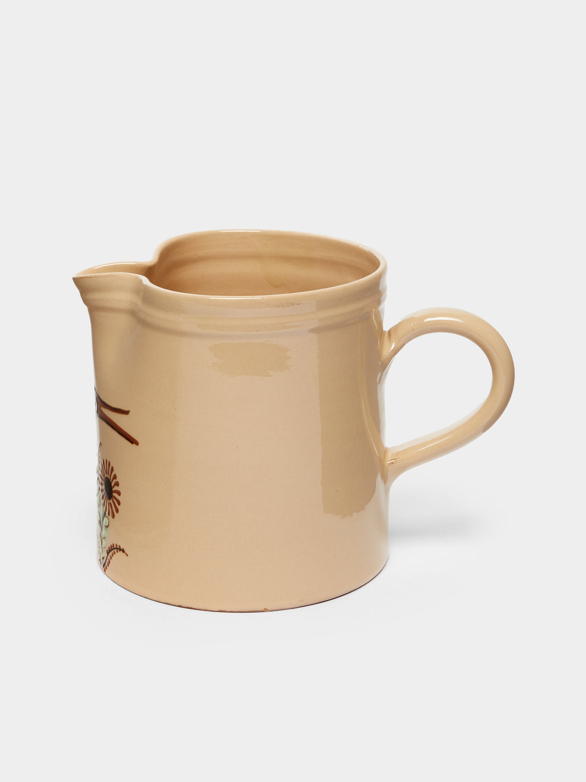Poterie d’Évires - Birds Hand-Painted Ceramic Straight-Edge Jug -  - ABASK