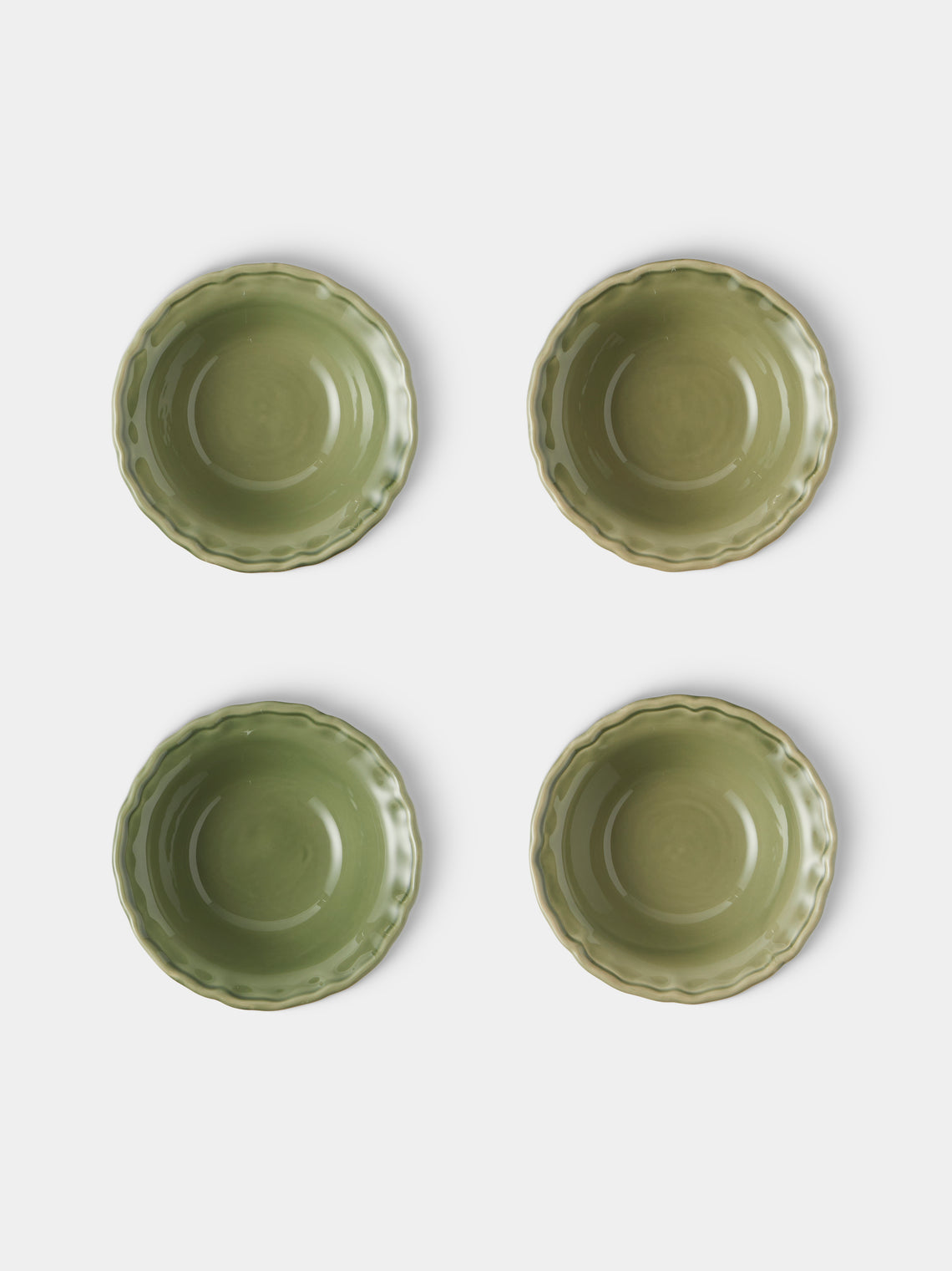 Maison Pichon Uzès - Provence Hand-Glazed Ceramic Bowls (Set of 4) - Green - ABASK 