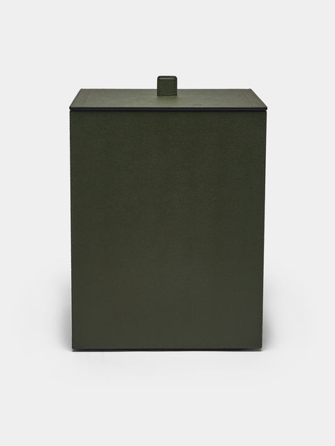 Giobagnara - Walter Leather Wastepaper Bin - Green - ABASK - 
