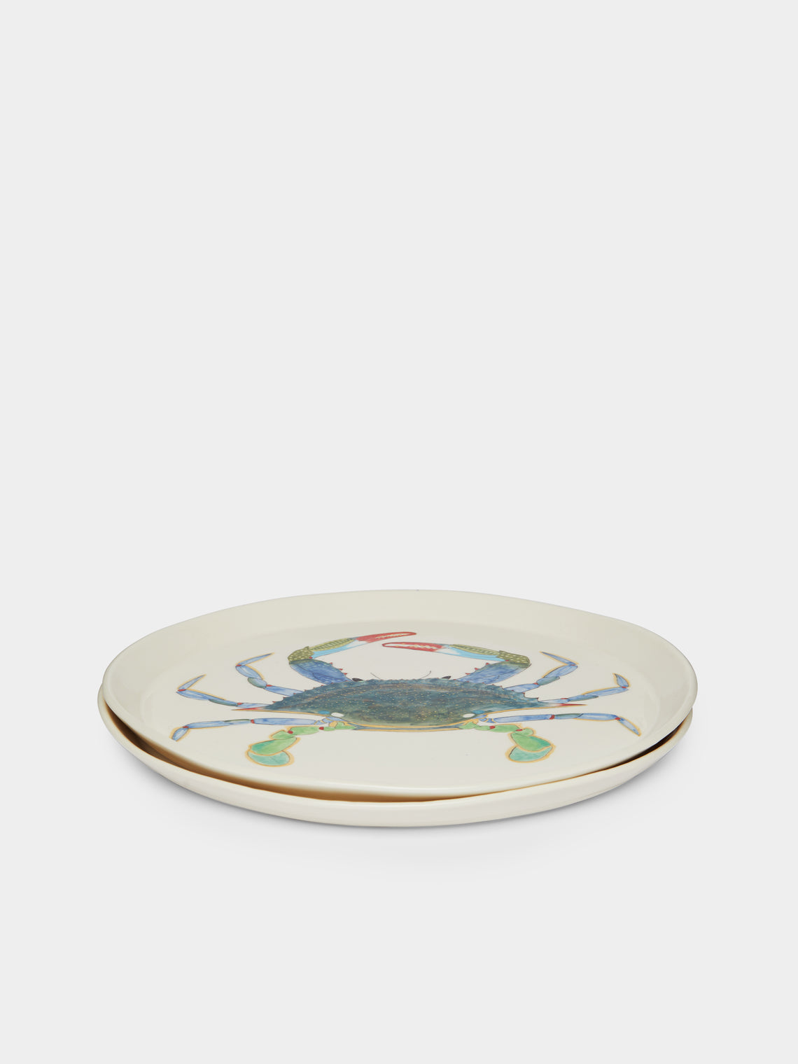 Casa Adams - Crab Hand-Painted Porcelain Dinner Plates (Set of 2) -  - ABASK