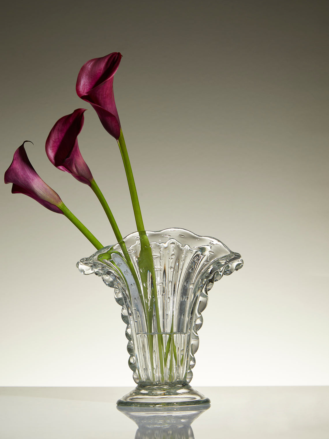 Antique and Vintage - 1960s Barovier & Toso Crystal Vase (8.5in/22cm) - Clear - ABASK