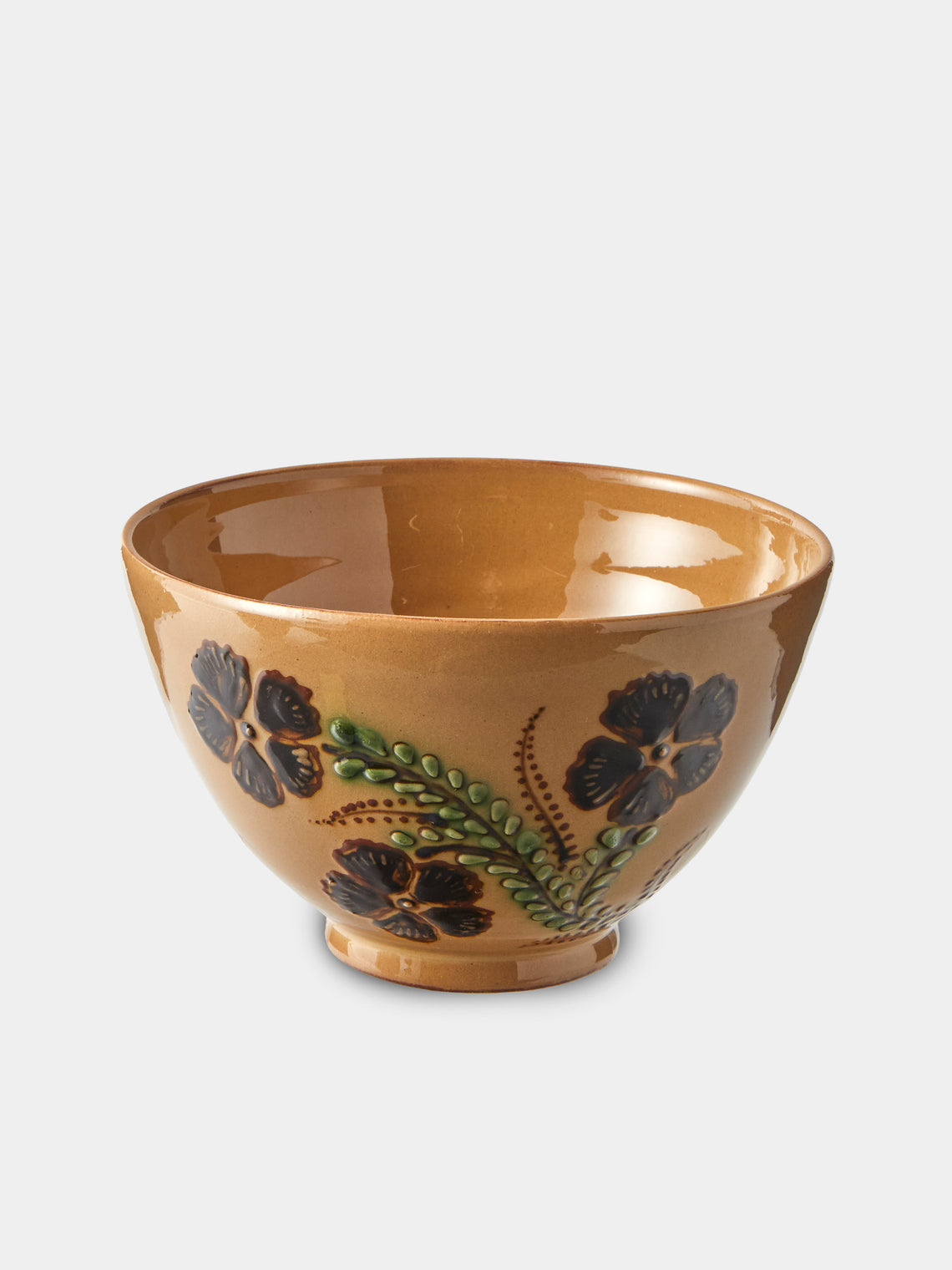 Poterie d’Évires - Flowers Hand-Painted Ceramic Grand Bowls (Set of 4) - Cream - ABASK