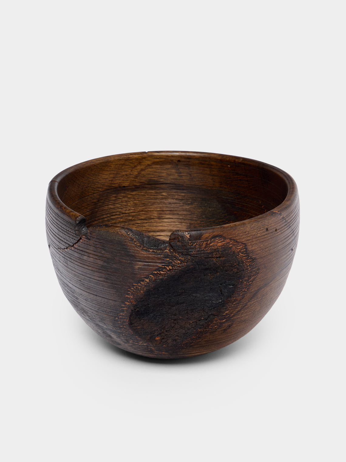 Thursday Furniture - Hand-Turned Iron-Mordant Oak Bowl - Dark Brown - ABASK - 