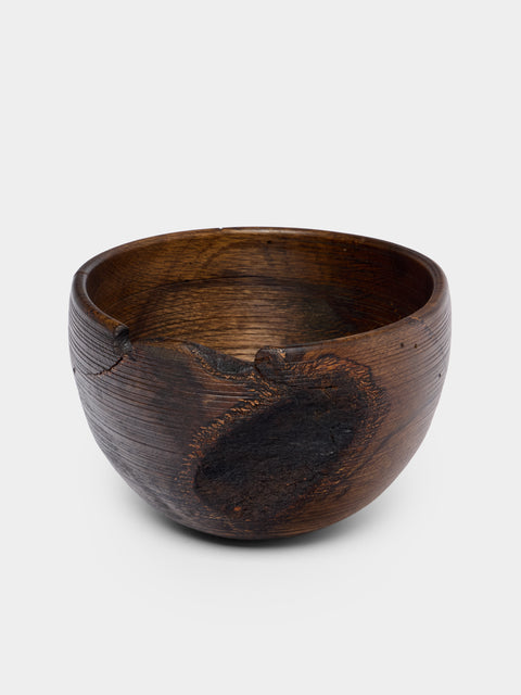 Thursday Furniture - Hand-Turned Iron-Mordant Oak Bowl - Dark Brown - ABASK - 
