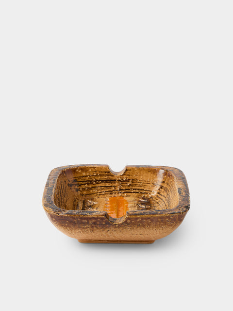 Antique and Vintage - 1970s Bitossi Ceramiche Sahara Ceramic Ashtray - Brown - ABASK - 