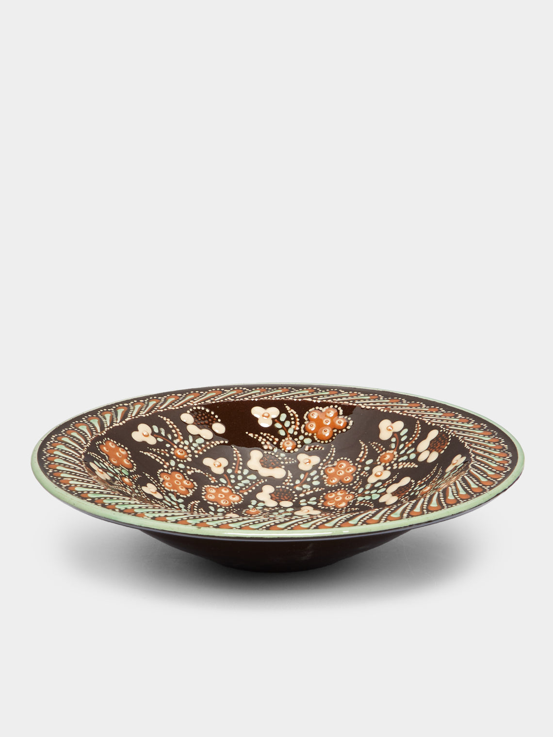 Poterie d’Évires - Flowers Hand-Painted Ceramic Large Serving Bowl -  - ABASK - 