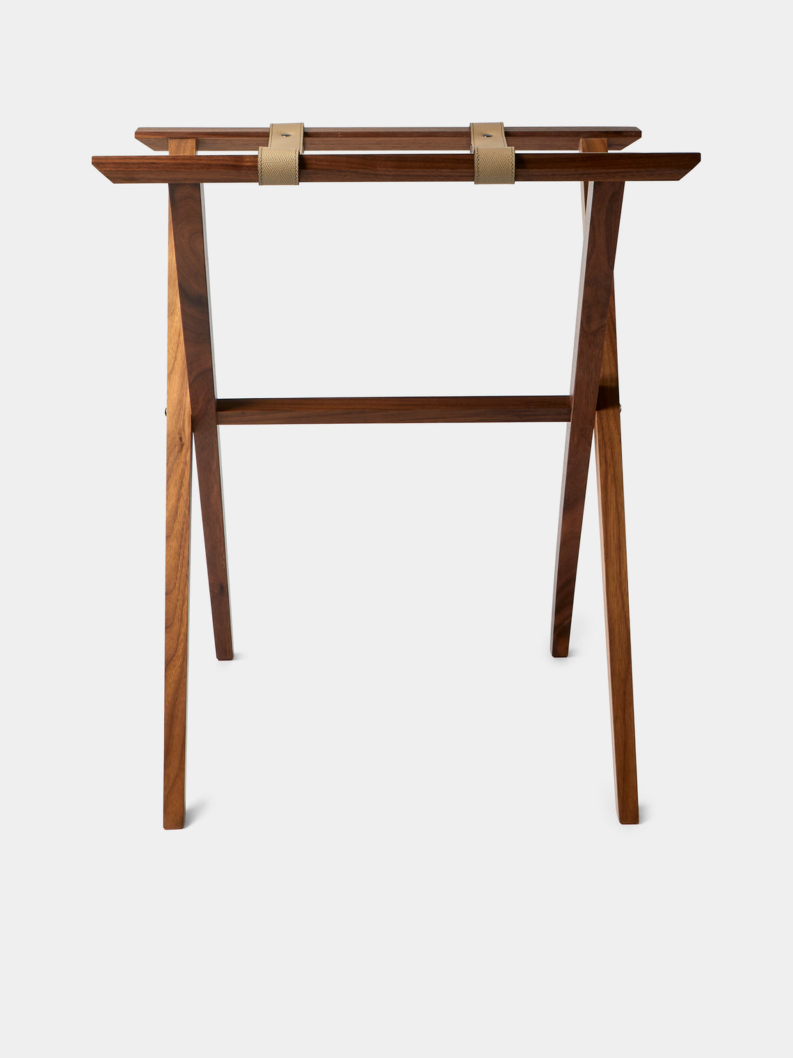 Pinetti - Dedalo Leather and Walnut Tray Table - Taupe - ABASK