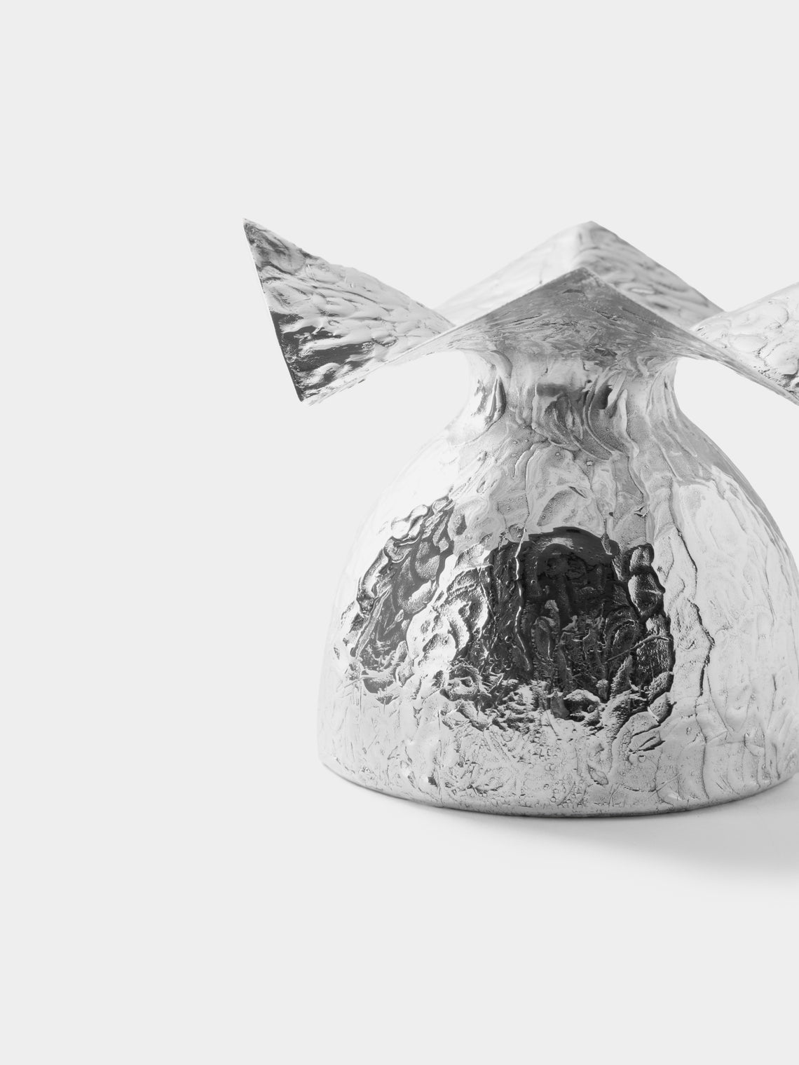 San Lorenzo - 1993 Afra and Tobia Scarpa Cartoccio Sterling Silver Vase (4.5in/11cm) - Silver - ABASK