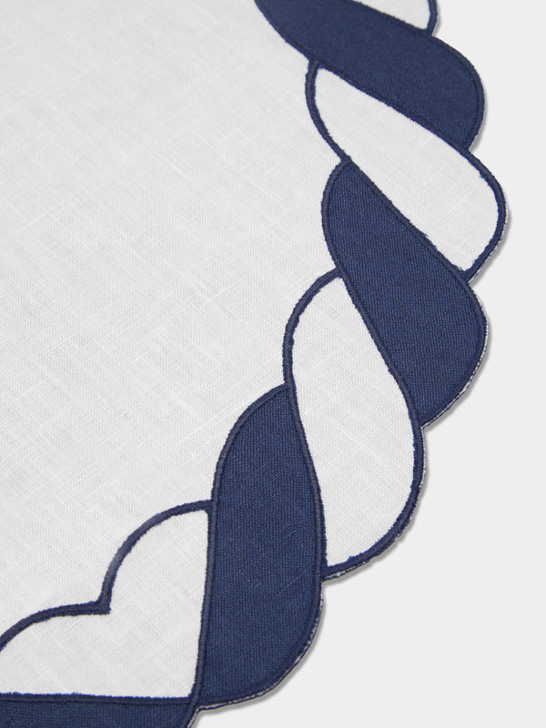 Los Encajeros - Granada Embroidered Linen Placemats (Set of 4) -  - ABASK