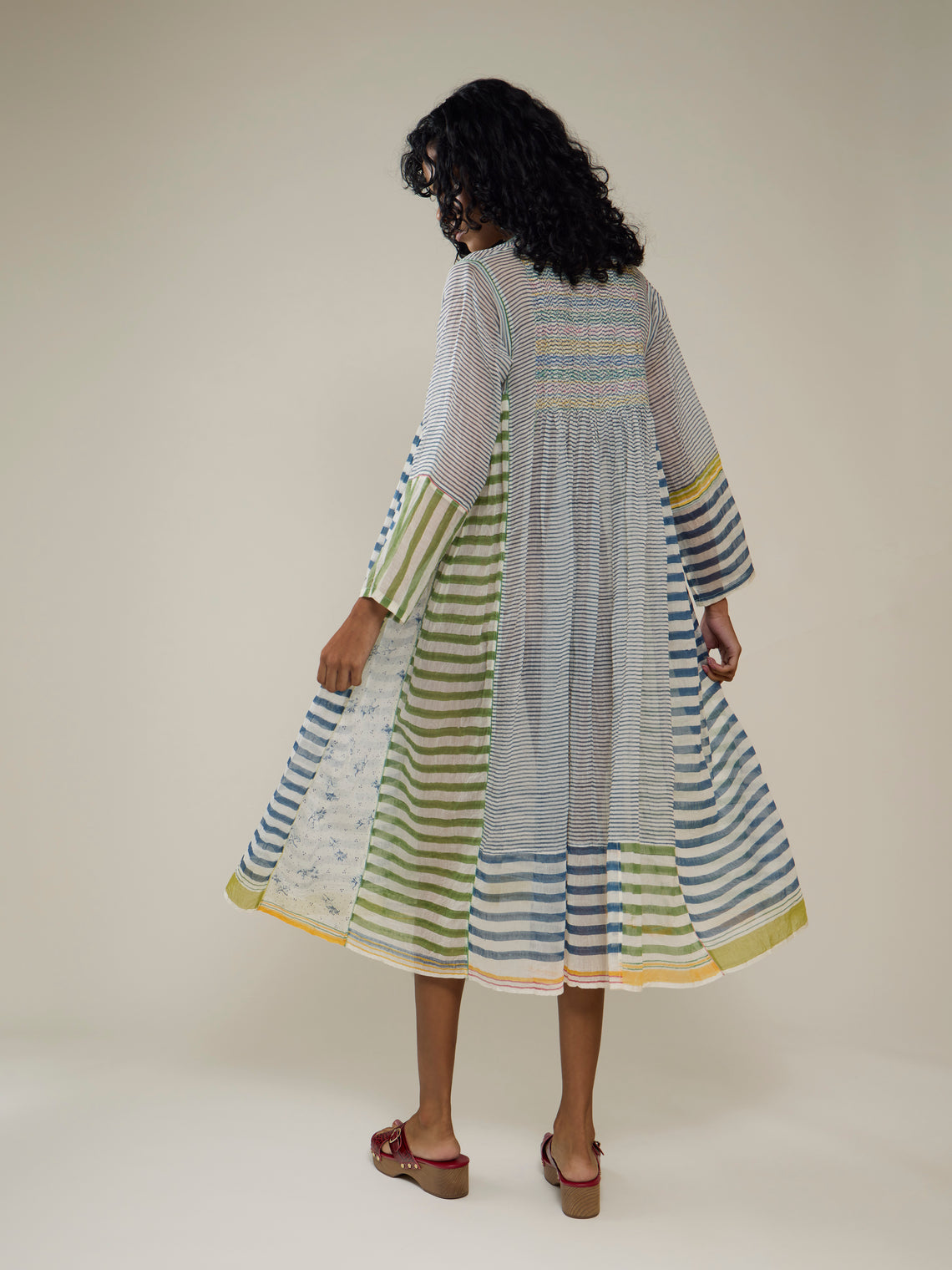 Injiri - Amber 88 Hand-Loomed Cotton and Silk Dress | Size: S - Multiple - ABASK