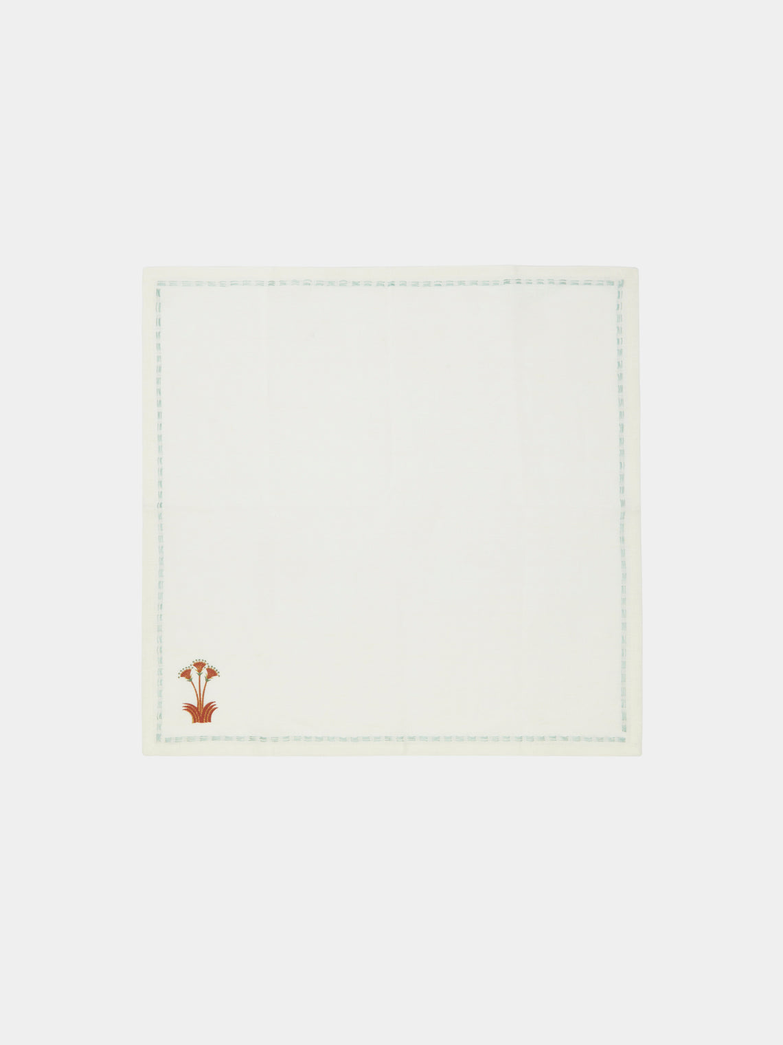 Malaika - Sacred Nile Hand-Embroidered Linen Napkins (Set of 4) -  - ABASK