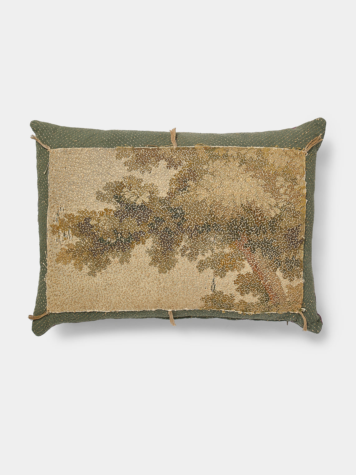 By Walid - 17th-Century Verdure Tapestry Hand-Stitched Wool and Linen Cushion - Multiple - ABASK - 