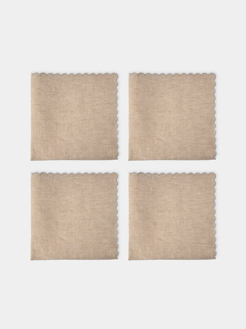 Los Encajeros - Bilbao Linen Napkins (Set of 4) - Natural - ABASK - 