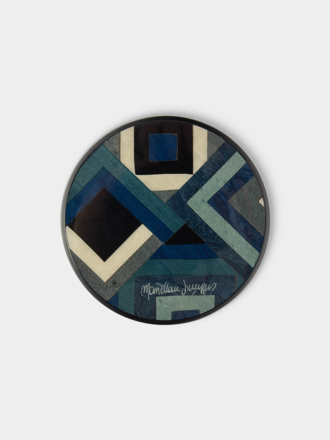 Mastellone Giuseppe - Wood Inlay Coasters (Set of 6) - Blue - ABASK