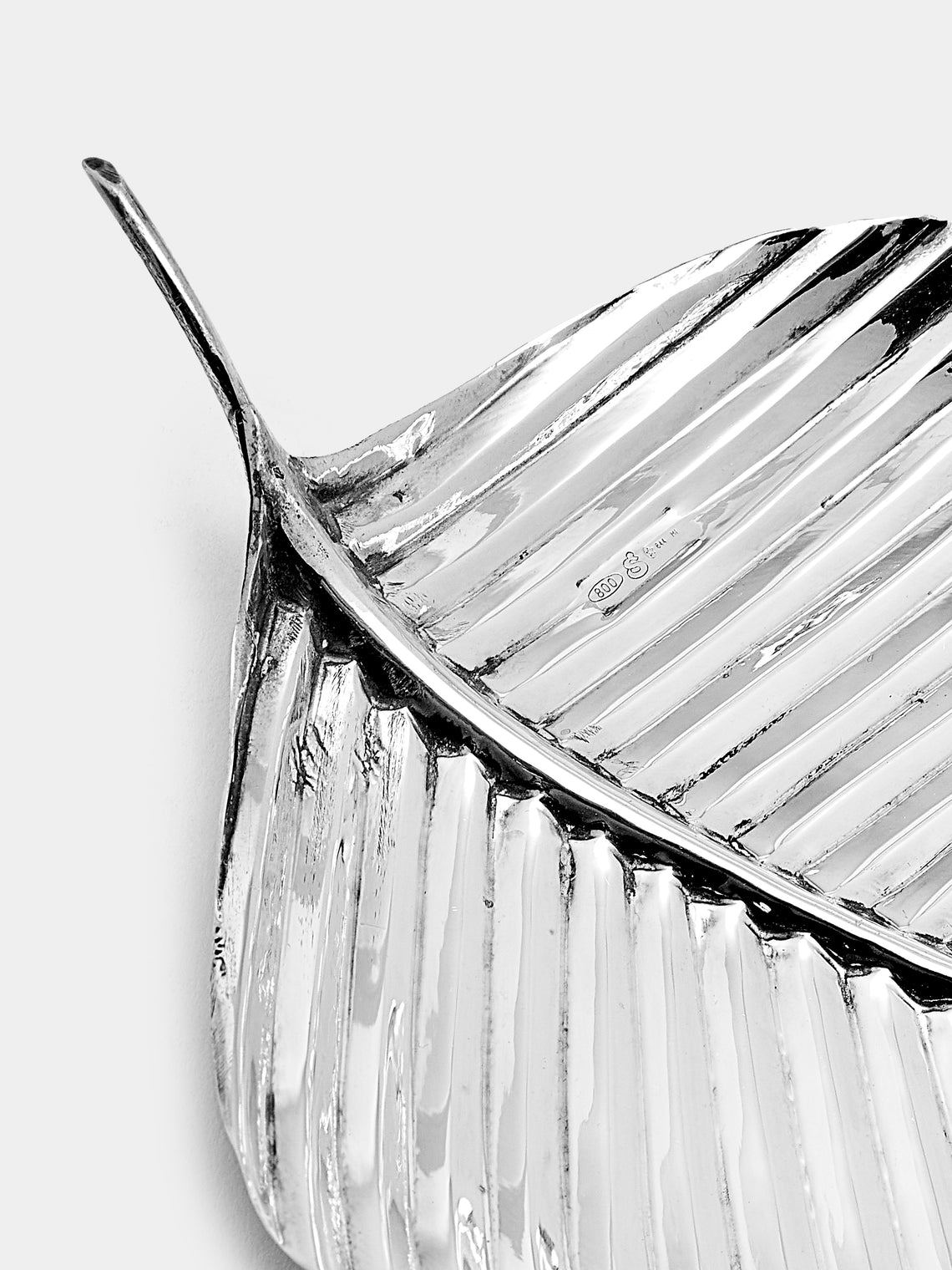 Antique and Vintage - 1970s Solid Silver Leaf Dish - Silver - ABASK