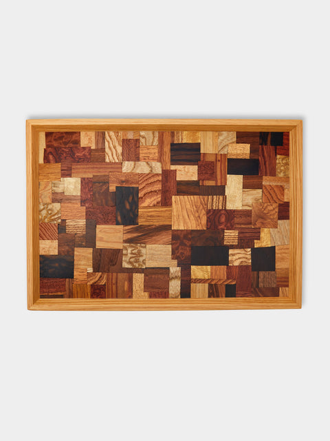 Mori Kougei - Poke Wood Rectangular Tray - Brown - ABASK - 