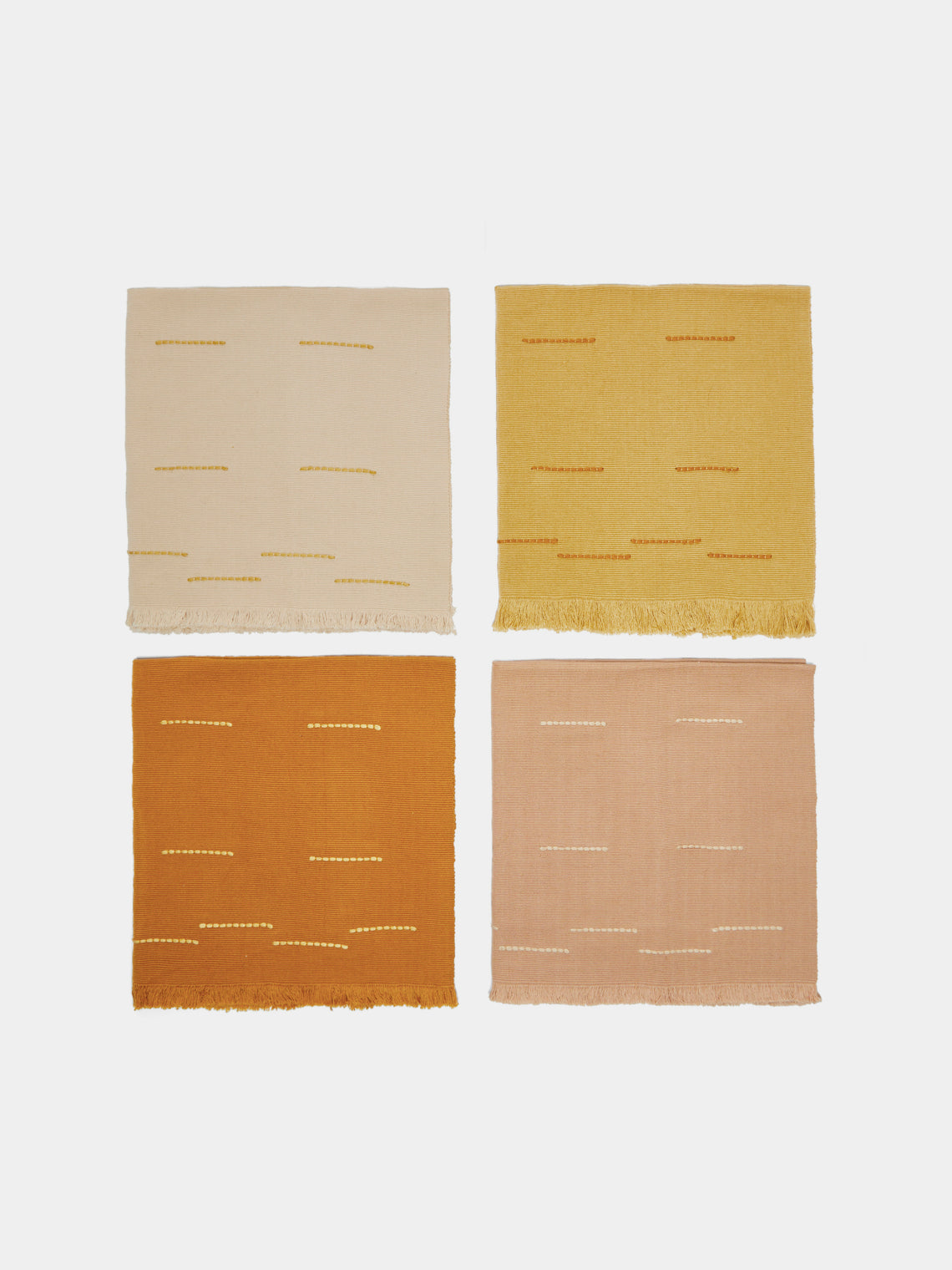 Revolution of Forms - Chiapas Handwoven Cotton Napkins (Set of 4) - Beige - ABASK