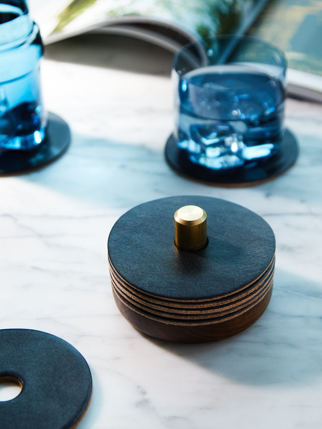 Otis Ingrams - Leather Coasters (Set of 8) -  - ABASK
