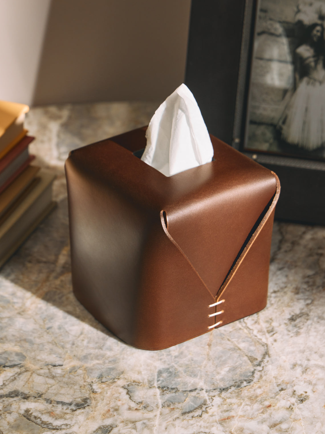 Oscar Maschera - Leather Square Tissue Box - Dark Brown - ABASK