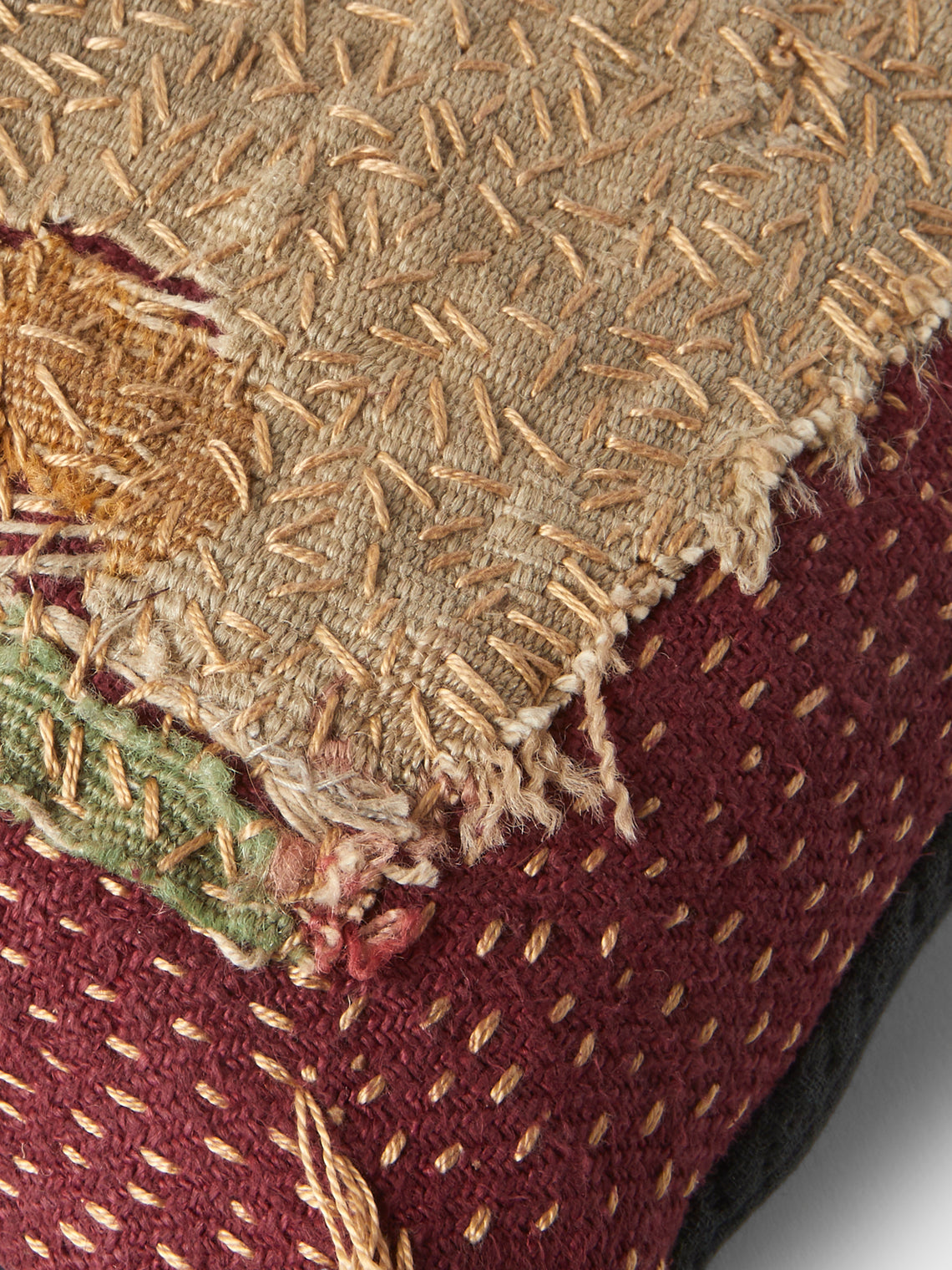 By Walid - 19th-Century Napoleon III Aubusson Tapestry Linen and Cotton Cushion (13in/33cm) - Multiple - ABASK