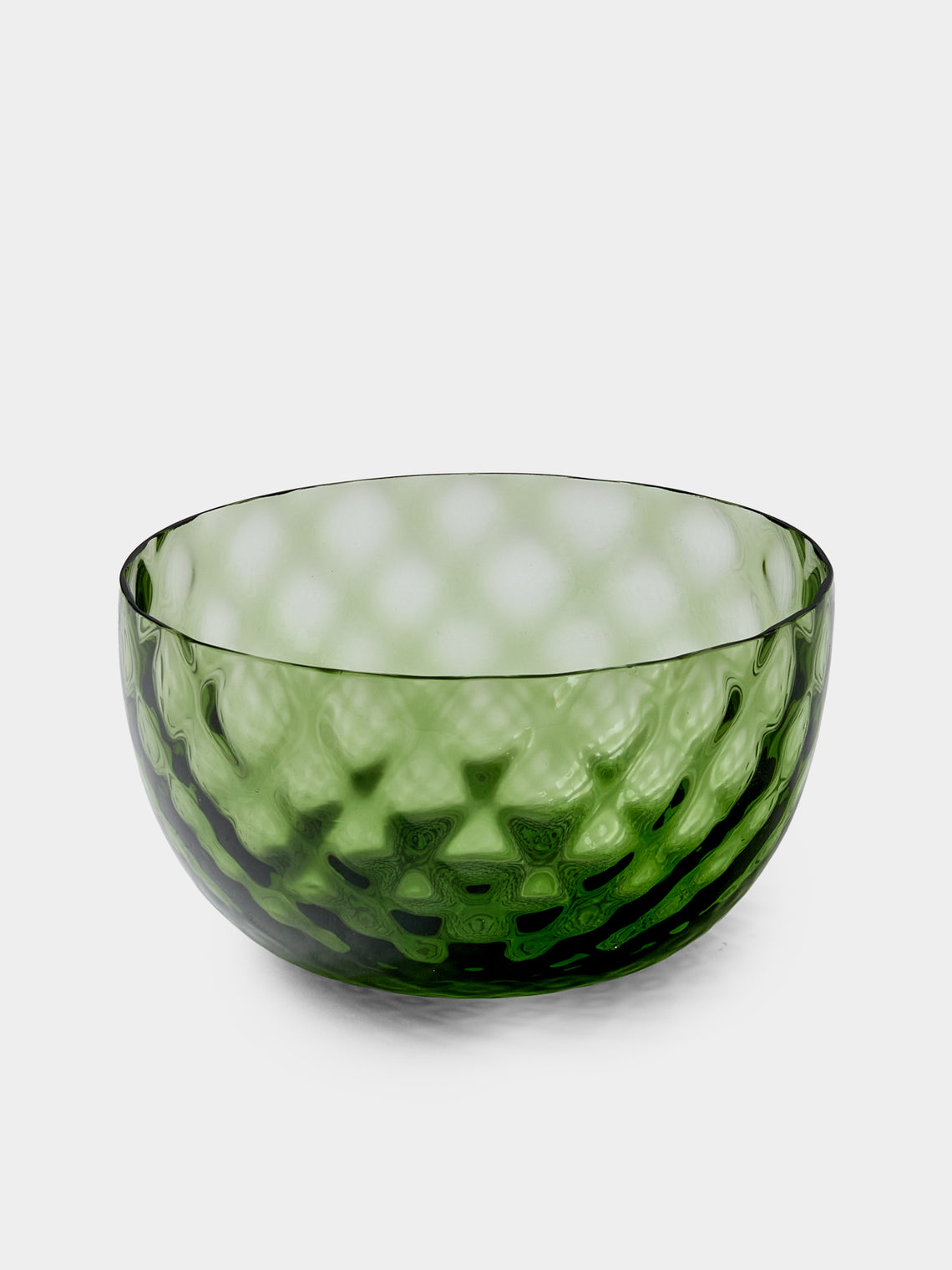 NasonMoretti - | Set of 6 | Idra Hand-Blown Murano Glass Dessert Bowls - Green - ABASK