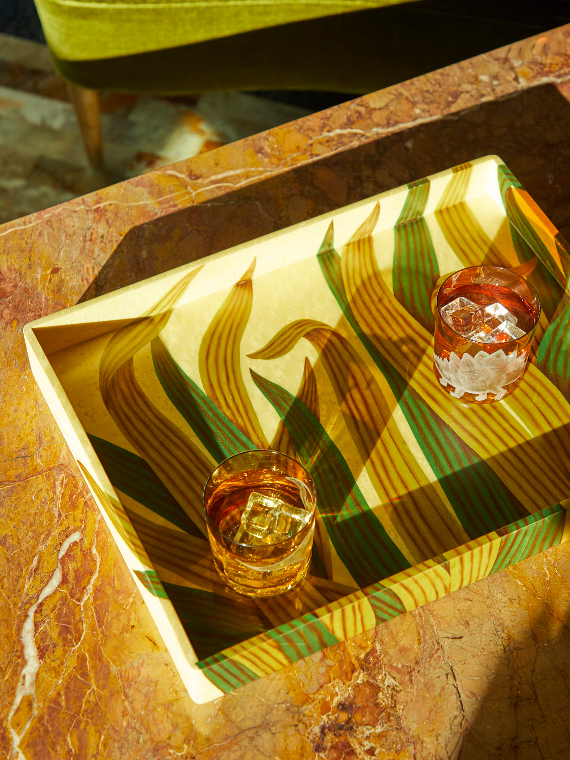 Silvia Furmanovich - Foliage Marquetry Wood Tray -  - ABASK