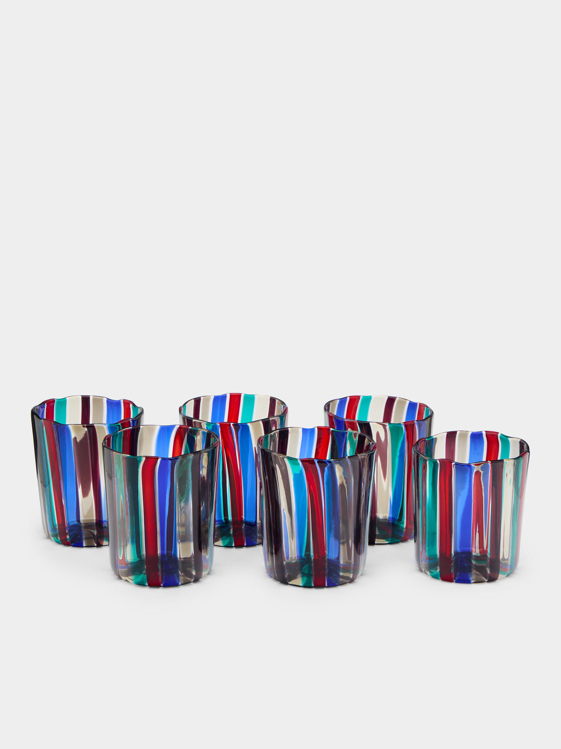 Venini - Gio Ponti Canne Hand-Blown Murano Glass Tumblers (Set of 6) -  - ABASK 