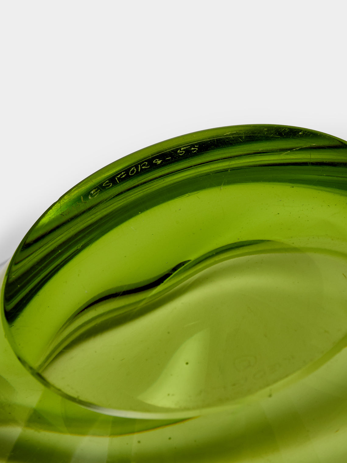 Antique and Vintage - 1960s Paul Kedelv Crystal Bowl - Green - ABASK