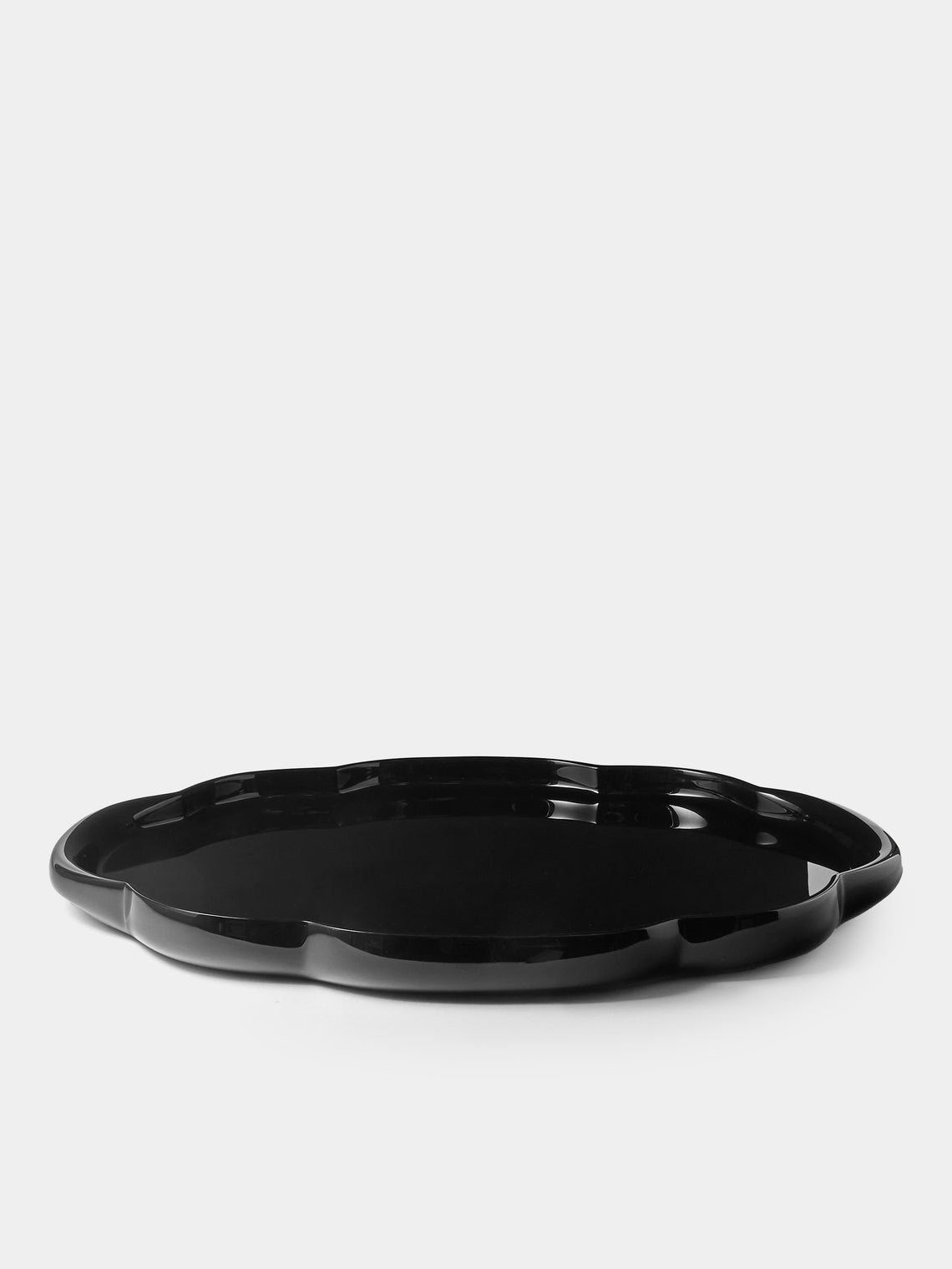 The Lacquer Company - John Derian Lacquered Large Oval Tray - Black - ABASK