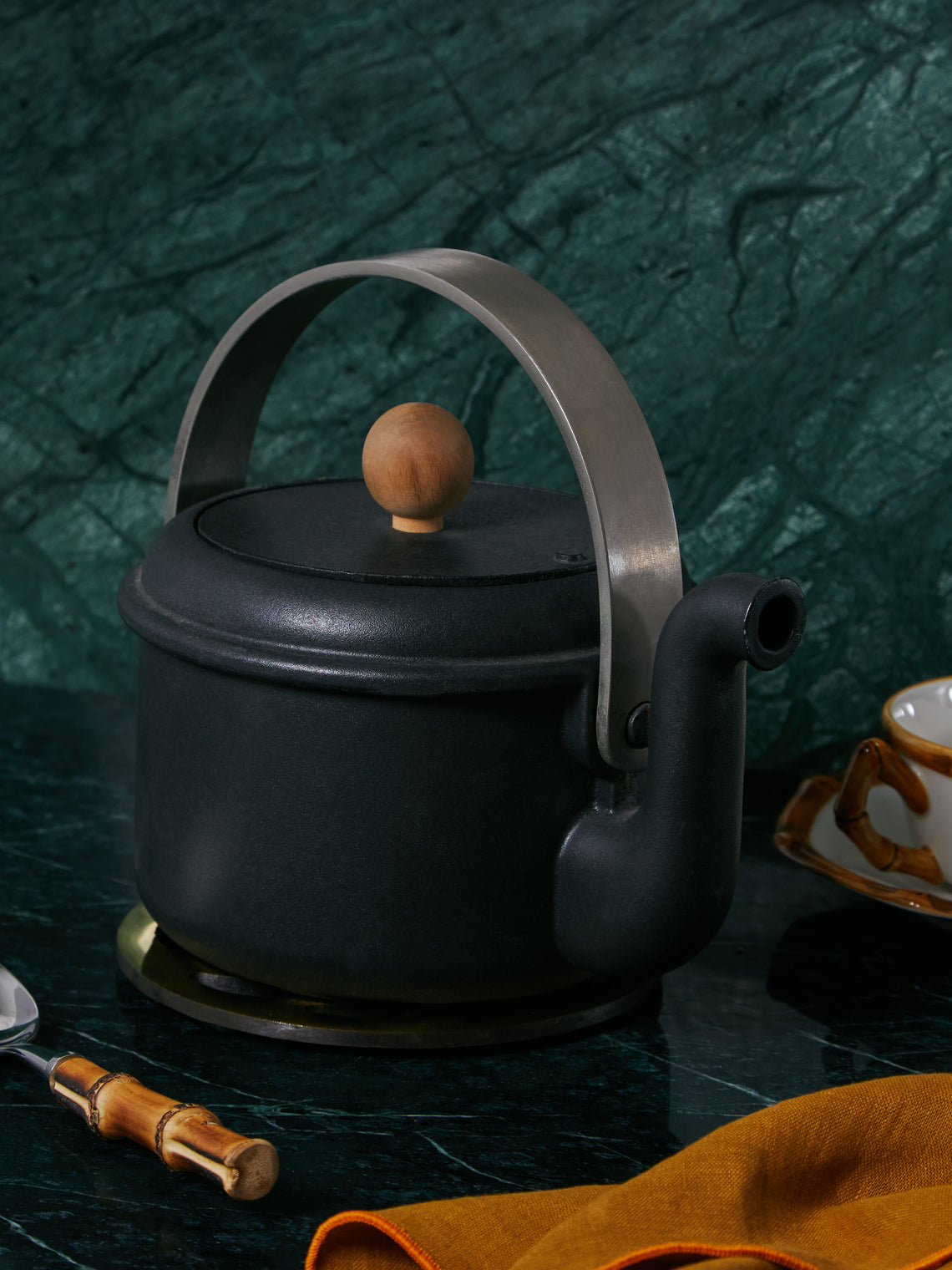 Antique and Vintage - Mid-Century Carl Auböck for Ostovics Culinar Cast Iron Kettle -  - ABASK