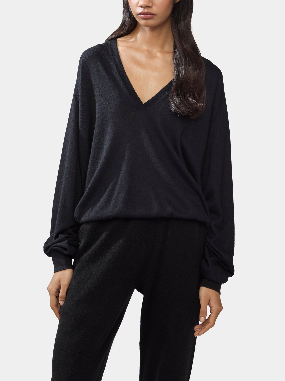 Women's Johnny Cashmere and Silk V-Neck Sweater