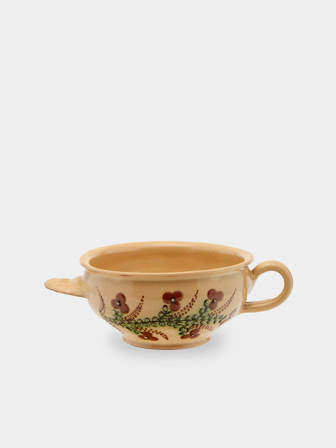 Poterie d’Évires - Flowers Hand-Painted Ceramic Soup Bowls (Set of 4) - Cream - ABASK