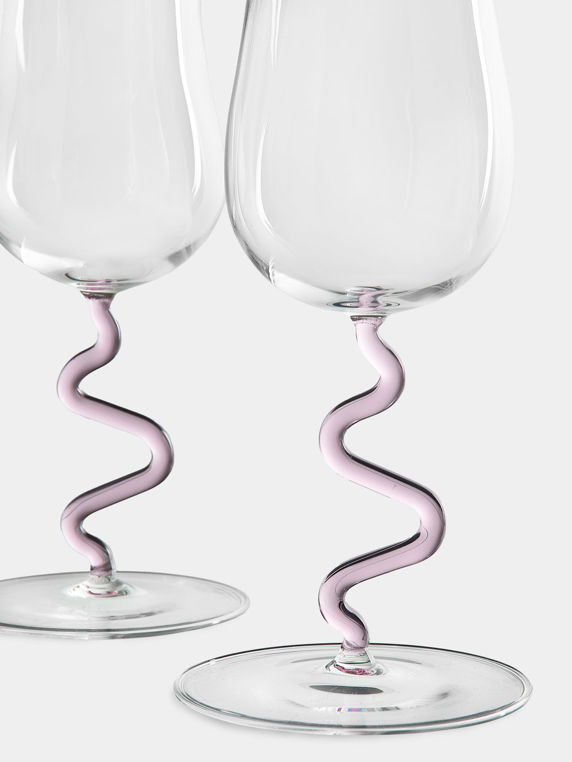 River Valadez - Hand-Blown White Wine Glasses (Set of 2) - Clear - ABASK