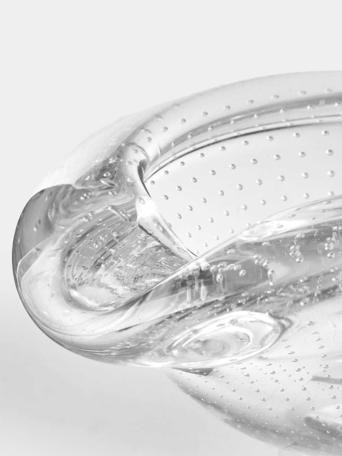 Antique and Vintage - Mid-Century Czech Glass Ashtray - Clear - ABASK