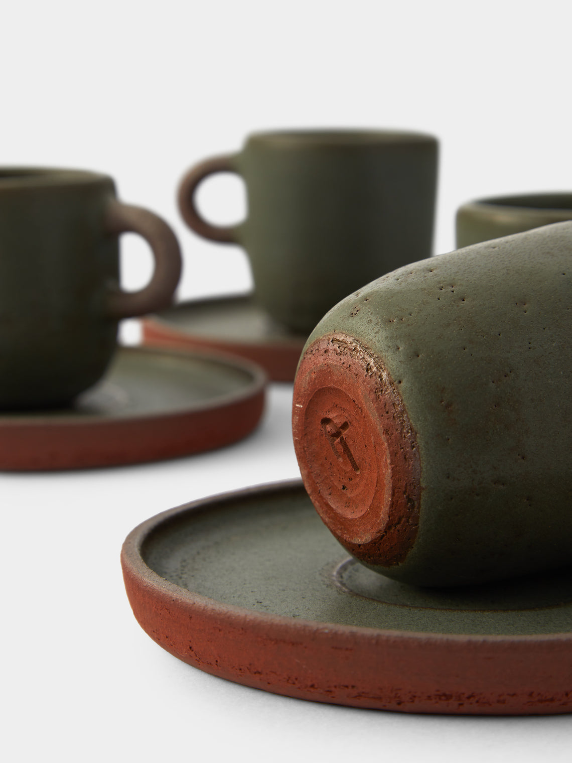 Andrea Tsang - Terra Stoneware Espresso Cups and Saucers (Set 4) -  - ABASK