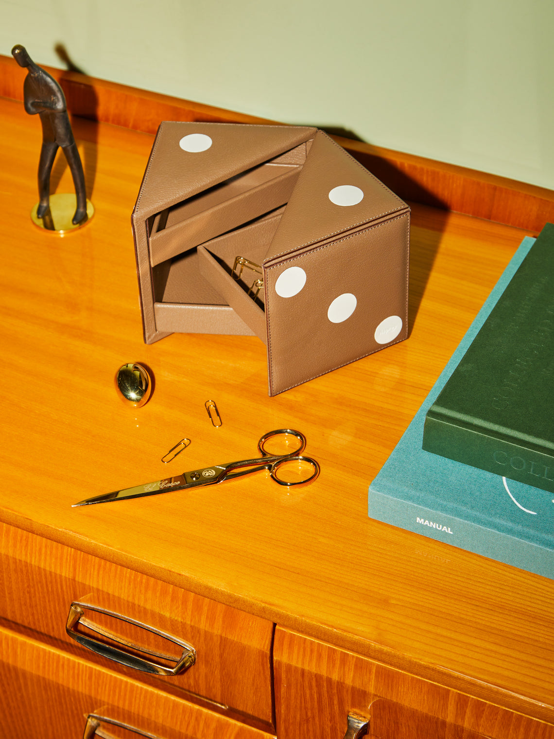 Asprey - Leather Dice Cube Box - Tan - ABASK